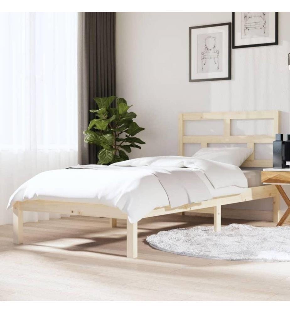 Cadre de lit Bois massif 90x190 cm Simple