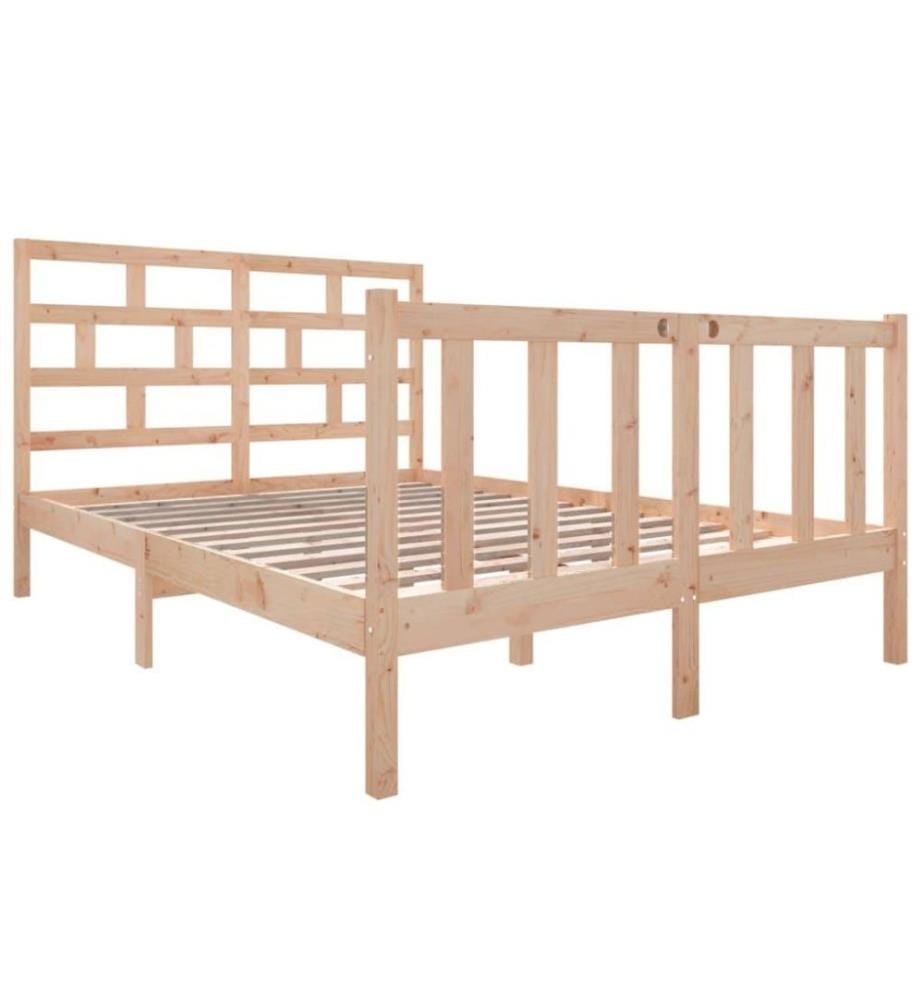 Cadre de lit Bois de pin massif 140x190 cm