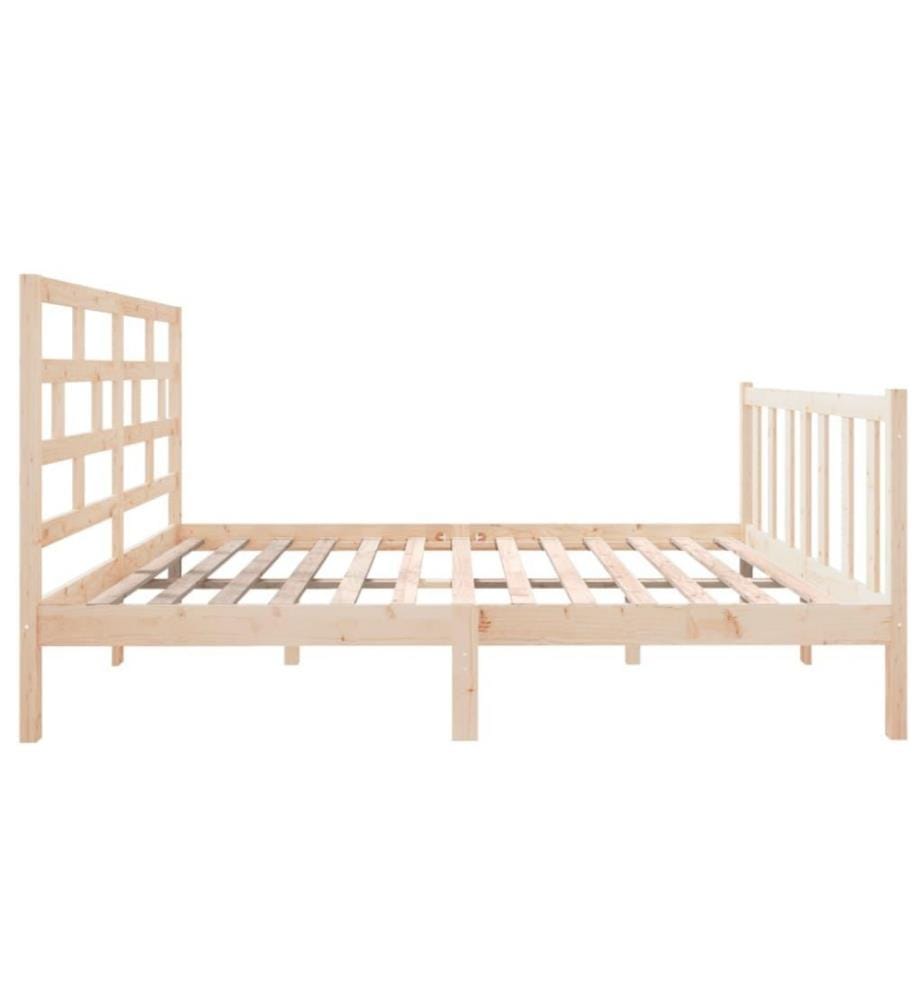 Cadre de lit Bois de pin massif 140x190 cm