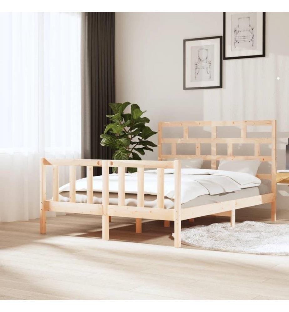 Cadre de lit Bois de pin massif 140x200 cm