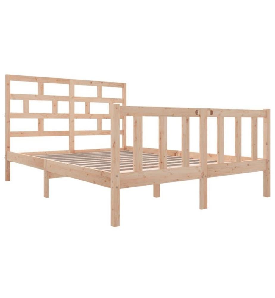 Cadre de lit Bois de pin massif 140x200 cm
