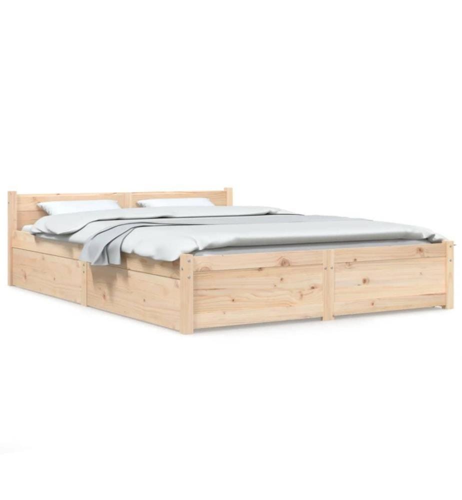 Bett mit Schubladen 135x190 cm 4FT6 Double