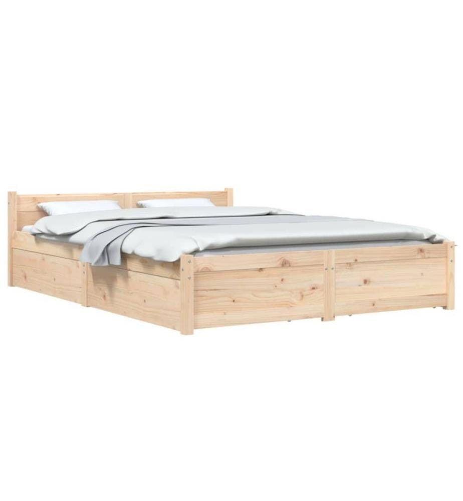 Bett mit Schubladen 135x190 cm 4FT6 Double