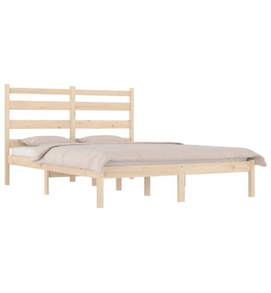 Cadre de lit Bois de pin massif 120x190 cm Petit Double