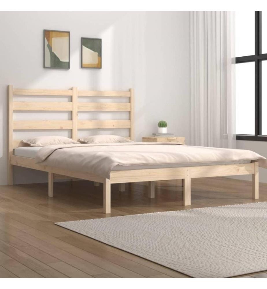 Cadre de lit Bois de pin massif 160x200 cm