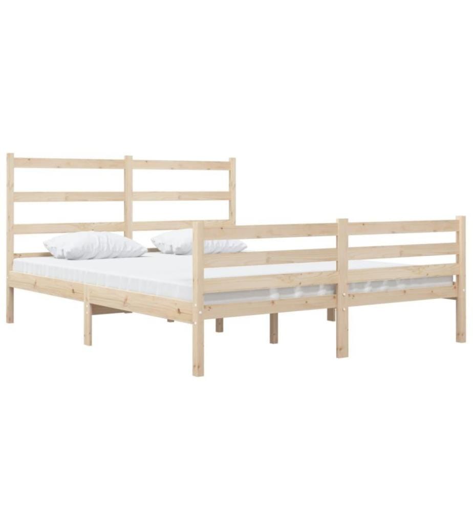 Cadre de lit Bois de pin massif 120x190 cm Petit Double