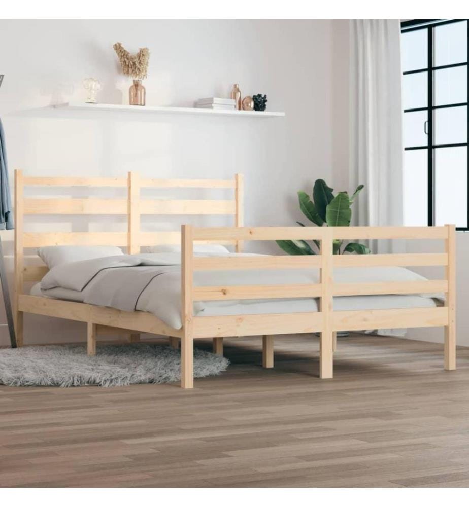 Cadre de lit Bois de pin massif 140x200 cm