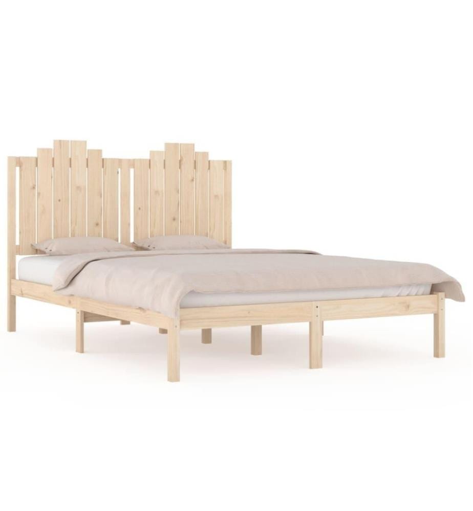 Cadre de lit Bois de pin massif 140x190 cm