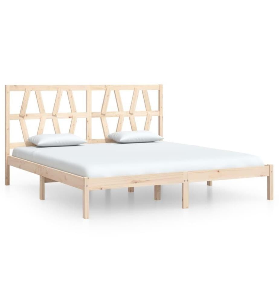 Cadre de lit Bois de pin massif 180x200 cm Super King
