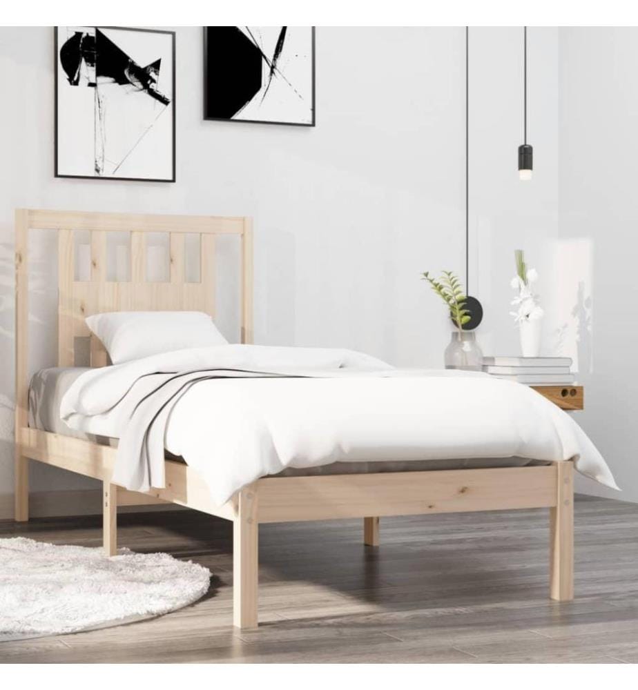 Cadre de lit Bois massif 90x190 cm Simple