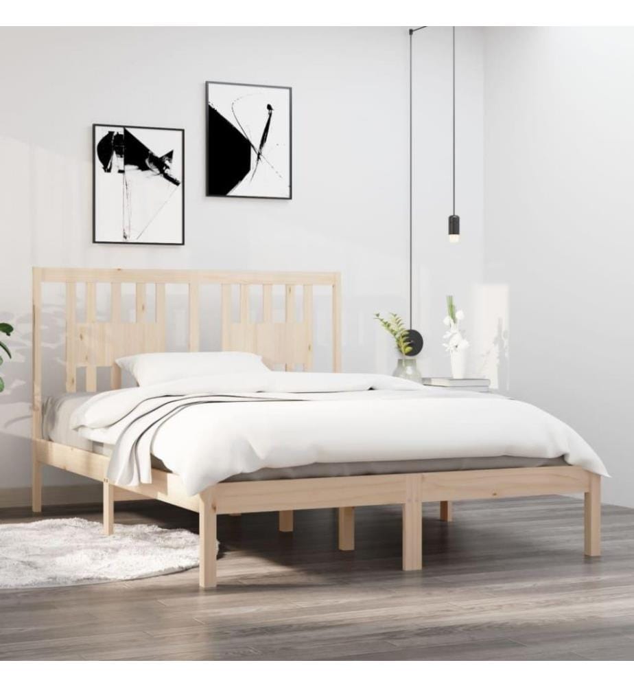 Cadre de lit Bois massif 120x190 cm Petit Double