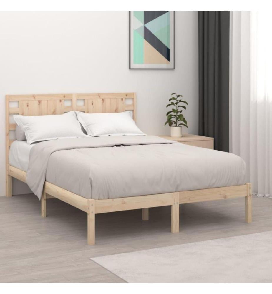 Cadre de lit Bois de pin massif 120x200 cm