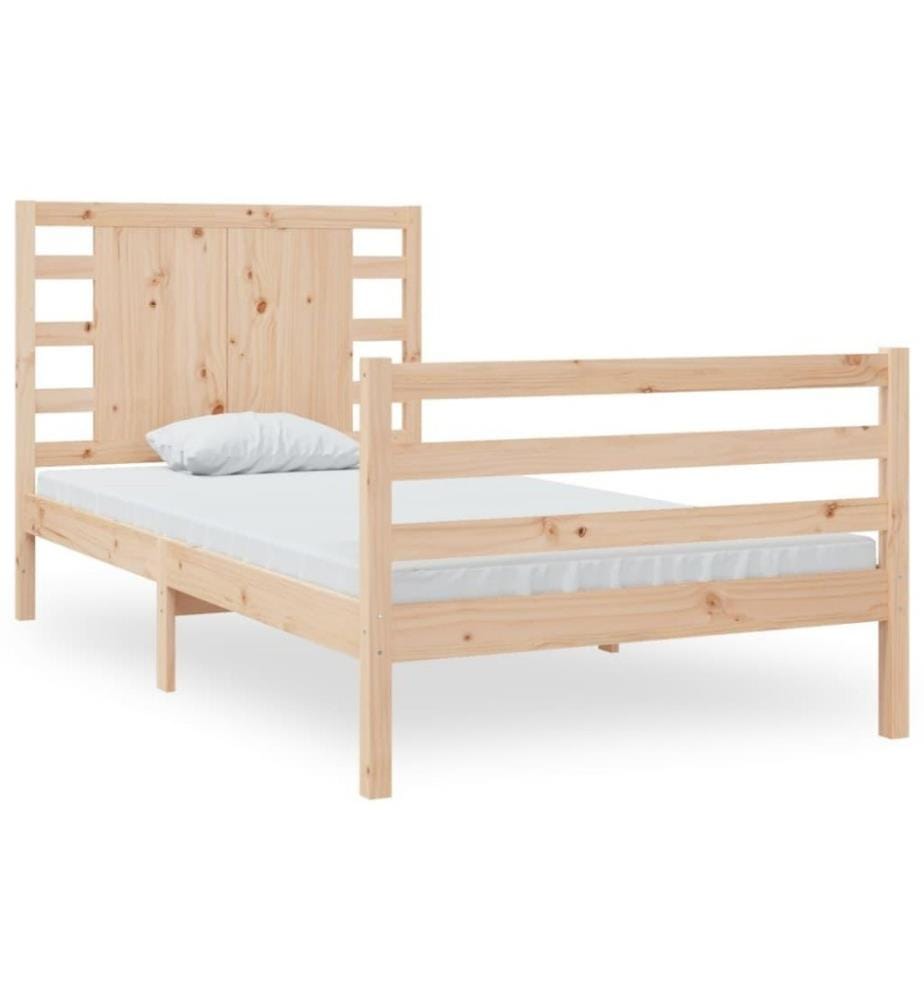Cadre de lit Bois de pin massif 75x190 cm Petit simple