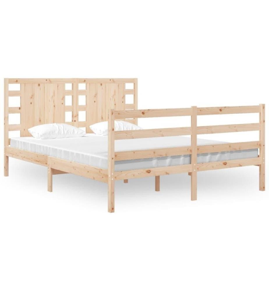 Cadre de lit Bois de pin massif 120x190 cm Petit Double