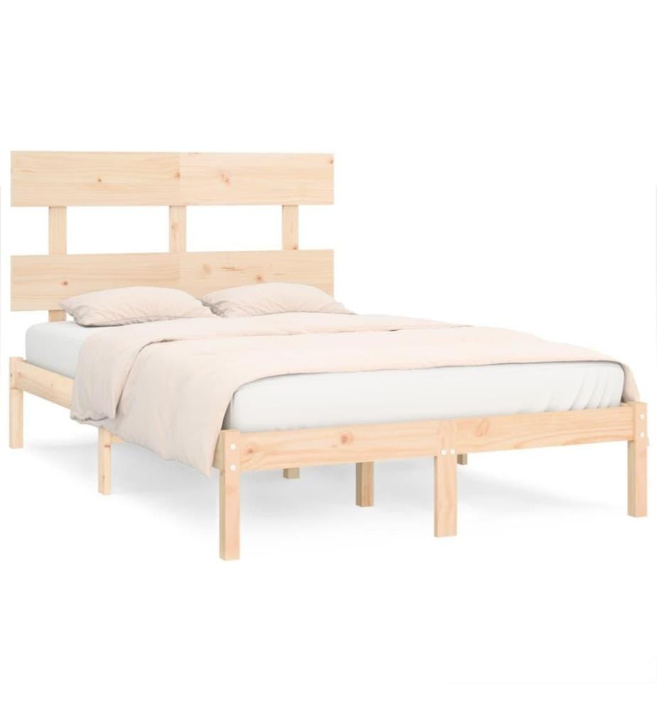 Cadre de lit Bois massif 140x190 cm