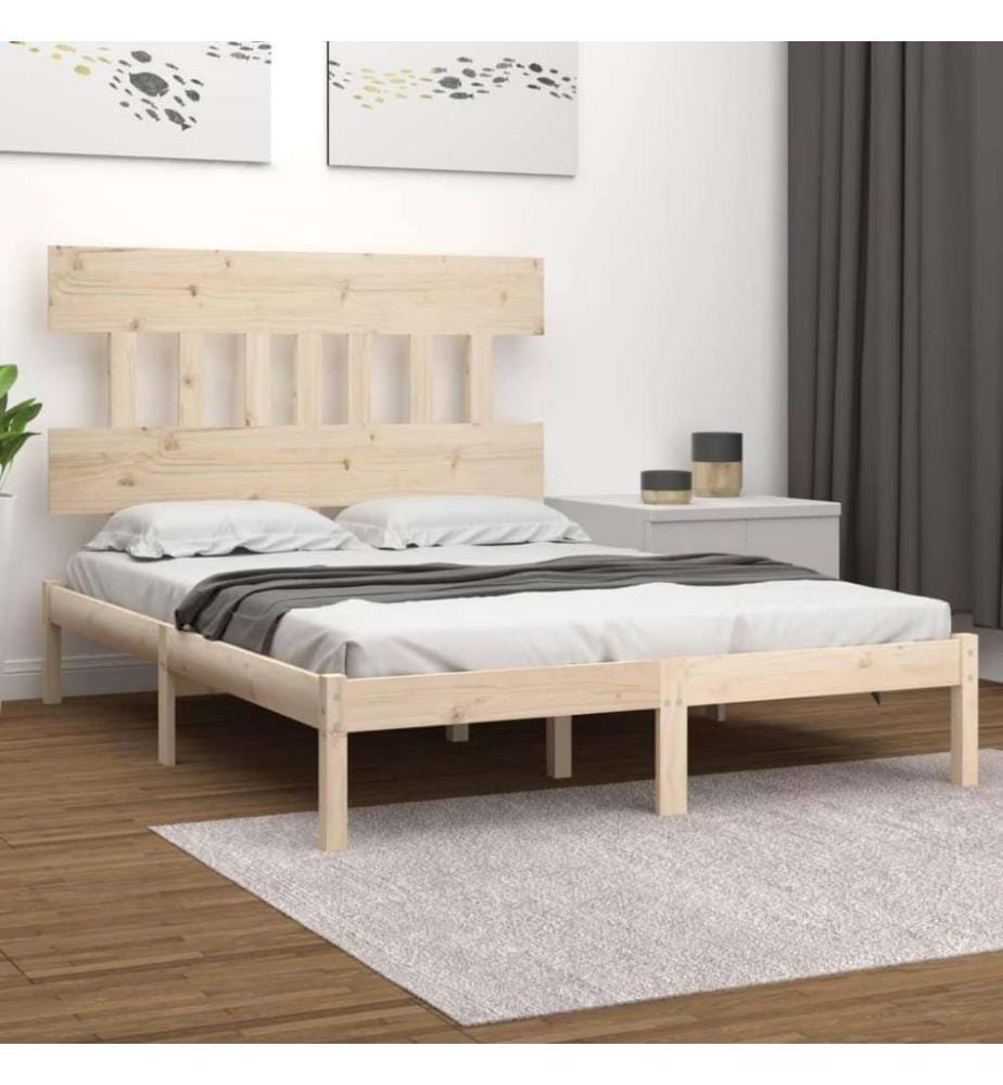 Cadre de lit Bois massif 120x190 cm Petit Double