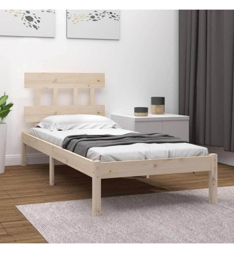 Cadre de lit Bois massif 90x200 cm