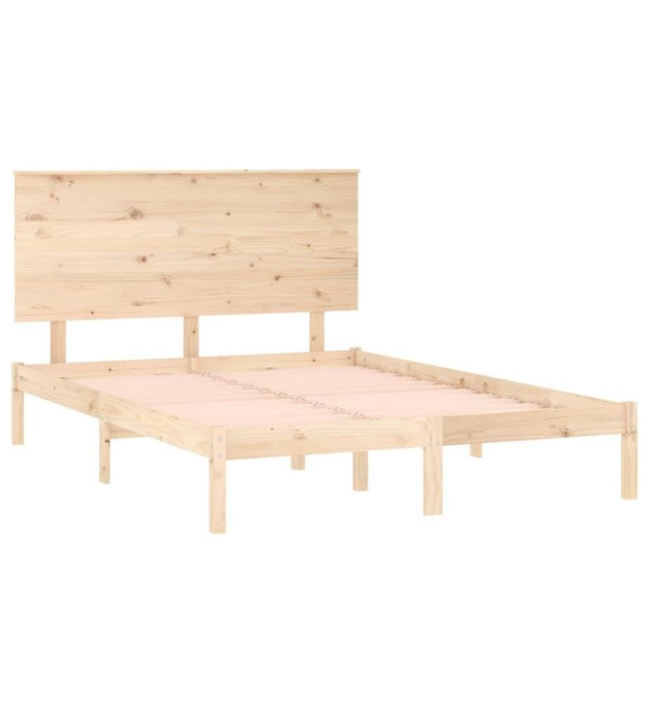 Cadre de lit Bois de pin massif 140x200 cm