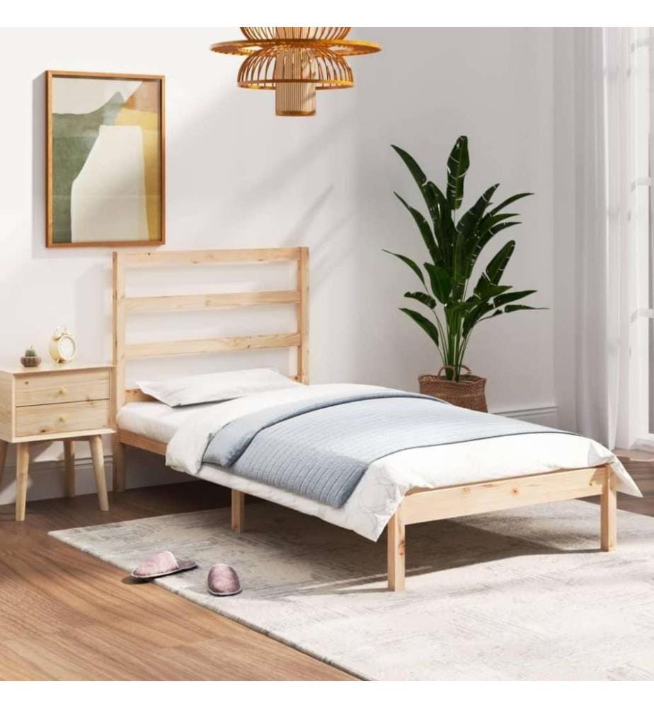 Cadre de lit Bois massif 90x190 cm Simple