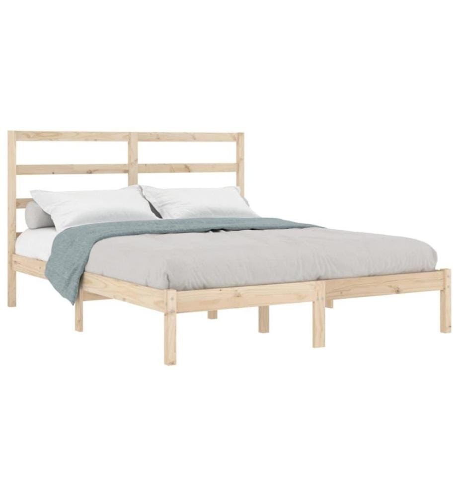Cadre de lit Bois massif 135x190 cm Double