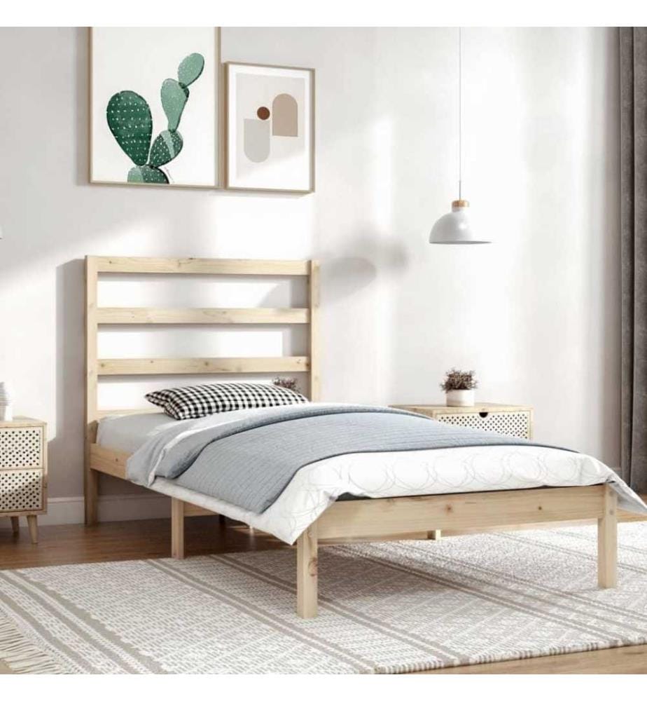 Cadre de lit Bois de pin massif 90x200 cm