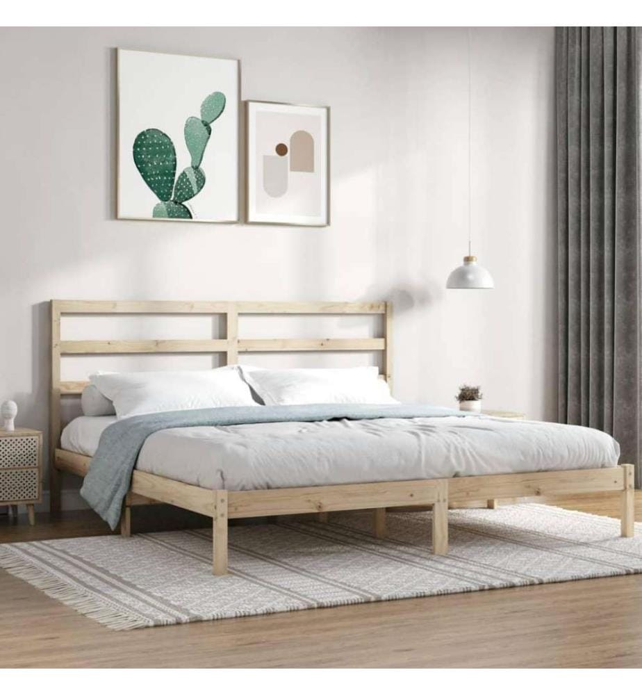 Cadre de lit Bois de pin massif 200x200 cm
