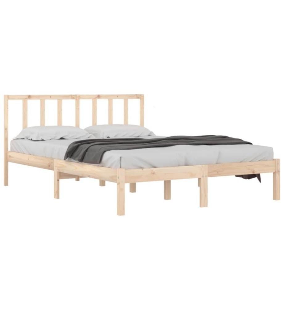 Cadre de lit Bois de pin massif 135x190 cm Double