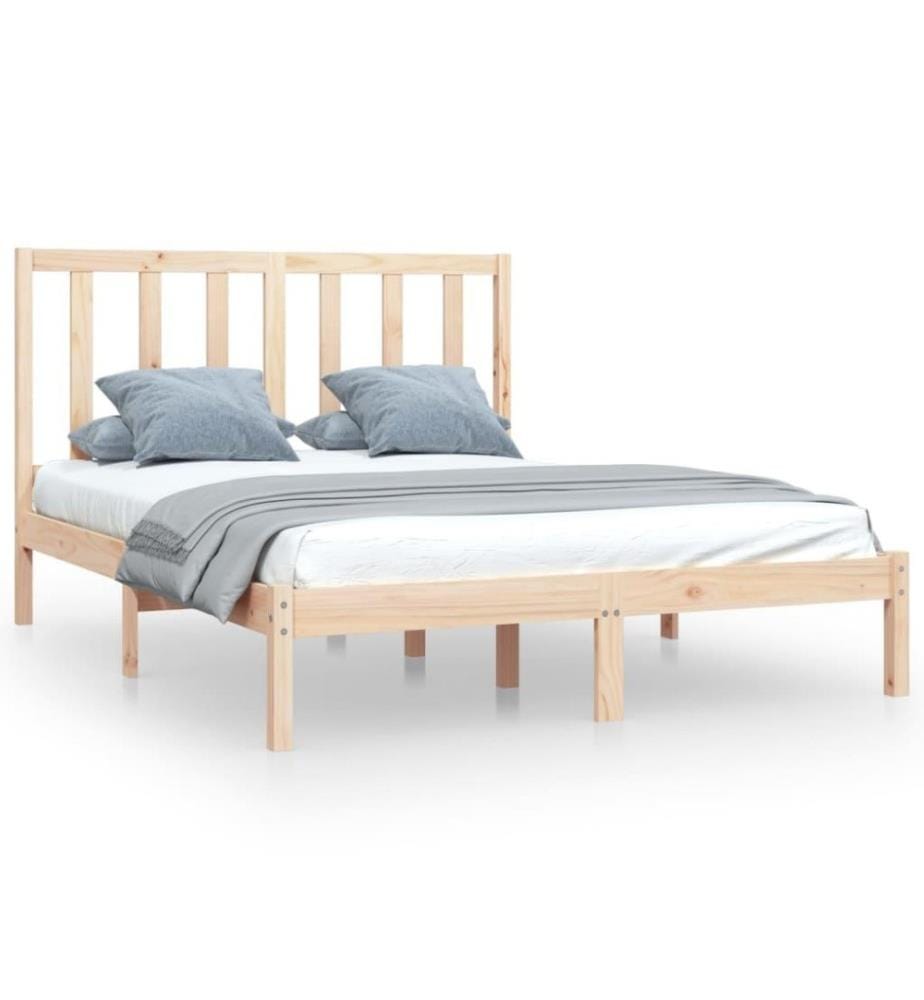 Cadre de lit Bois de pin massif 140x200 cm