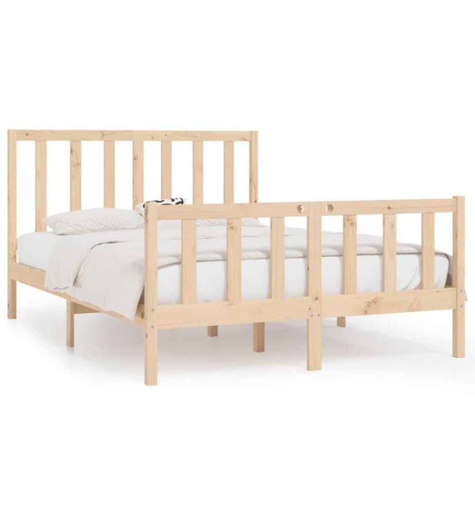 Cadre de lit Bois massif 120x190 cm Petit Double
