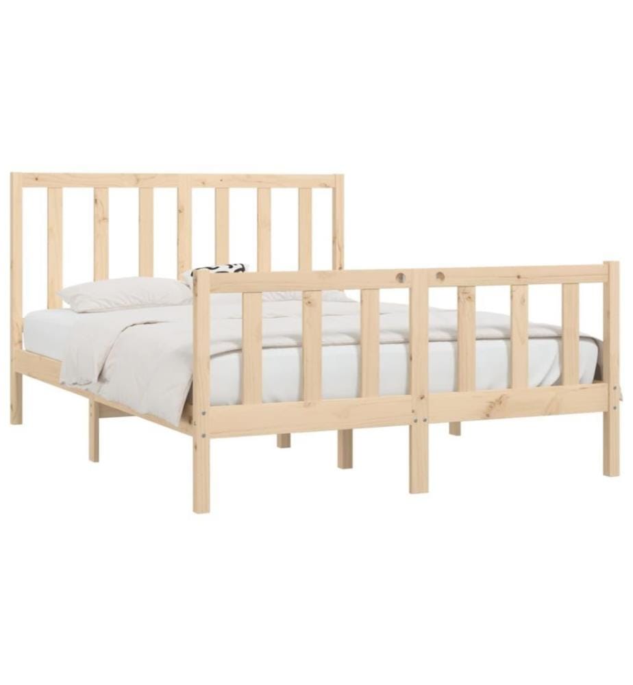 Cadre de lit Bois massif 120x190 cm Petit Double