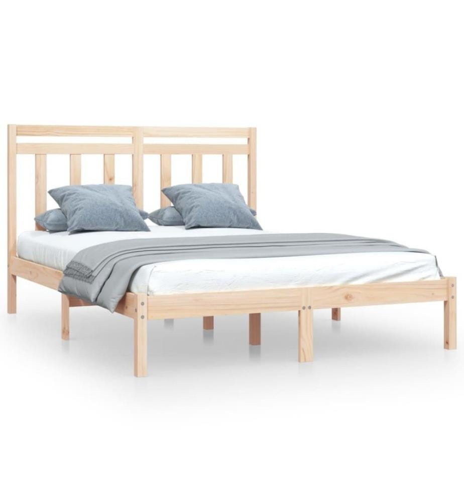 Cadre de lit Bois de pin massif 140x190 cm