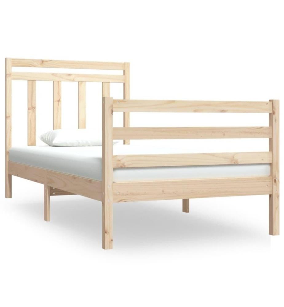 Cadre de lit Bois massif 90x190 cm Simple