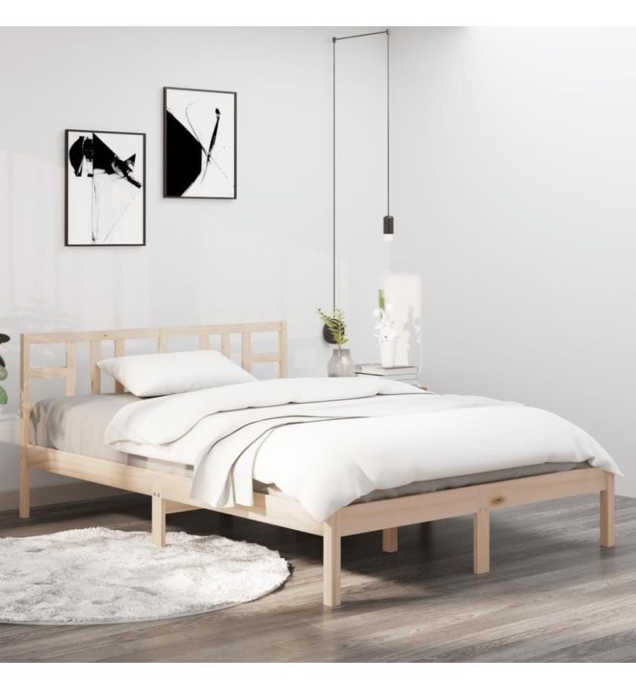 Cadre de lit Bois massif 120x190 cm Petit Double