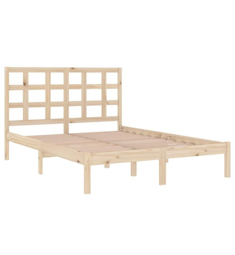 Cadre de lit Bois massif 140x190 cm