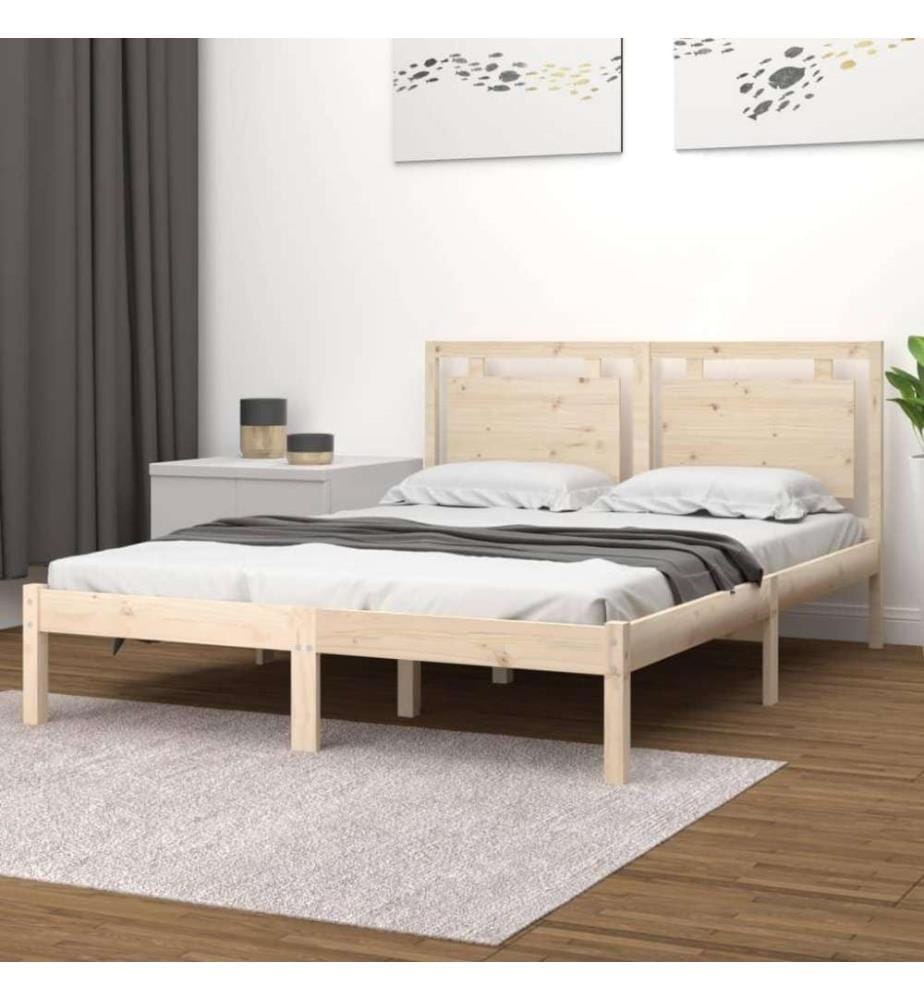 Cadre de lit Bois massif 120x190 cm Petit Double