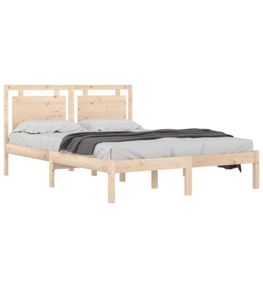 Cadre de lit Bois massif 140x190 cm