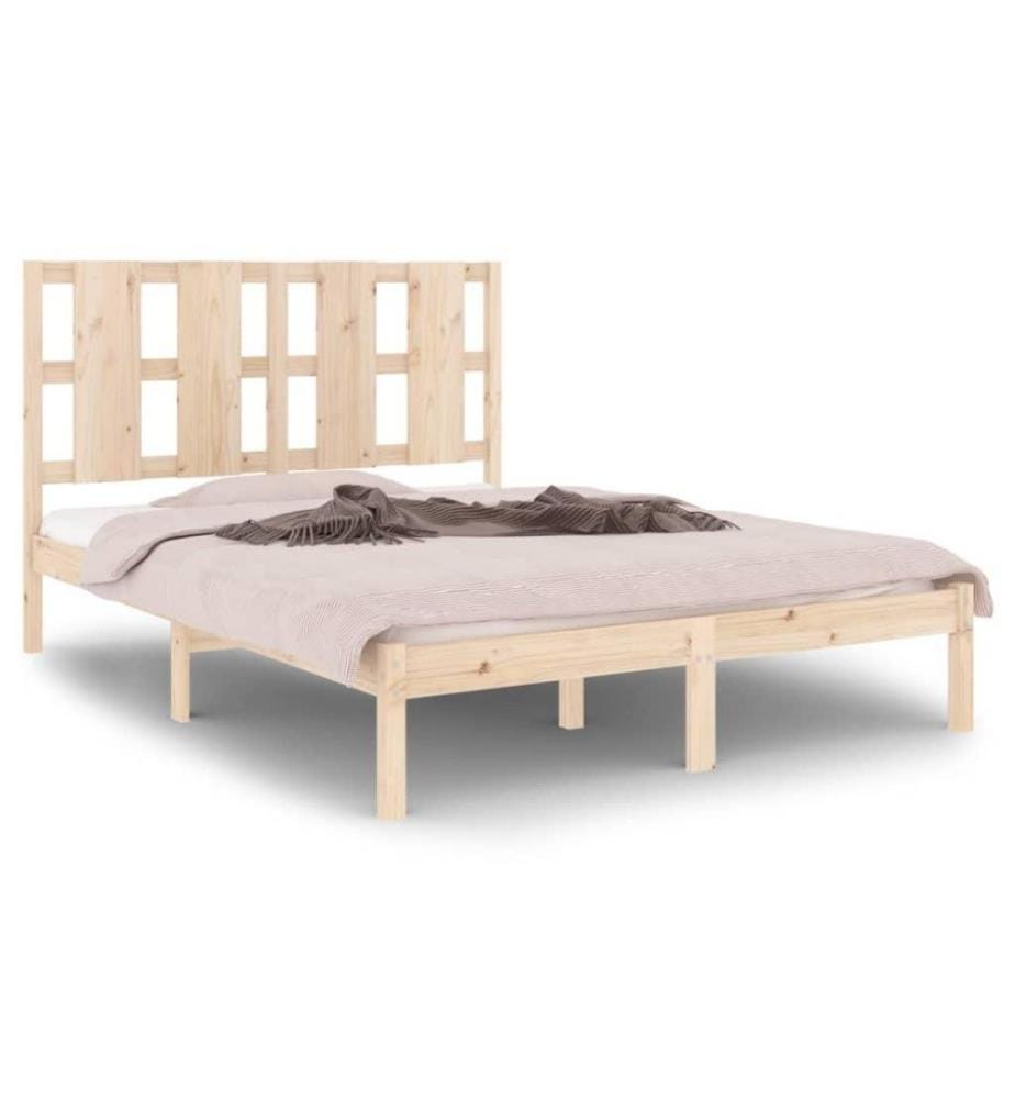 Cadre de lit Bois massif 120x190 cm Petit Double