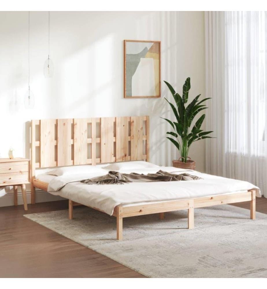 Cadre de lit Bois de pin massif 160x200 cm