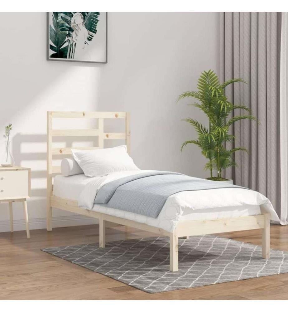 Cadre de lit Bois massif 90x190 cm Simple