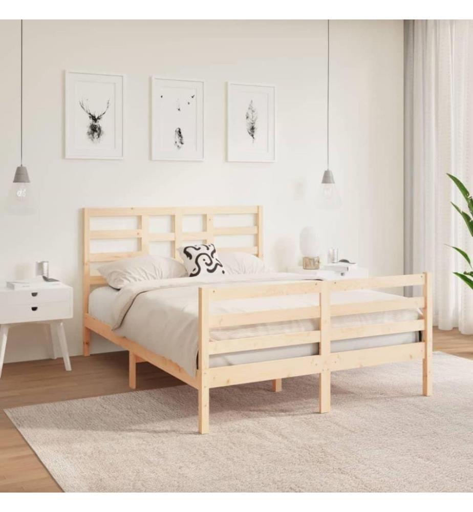 Cadre de lit Bois massif 120x190 cm Petit Double