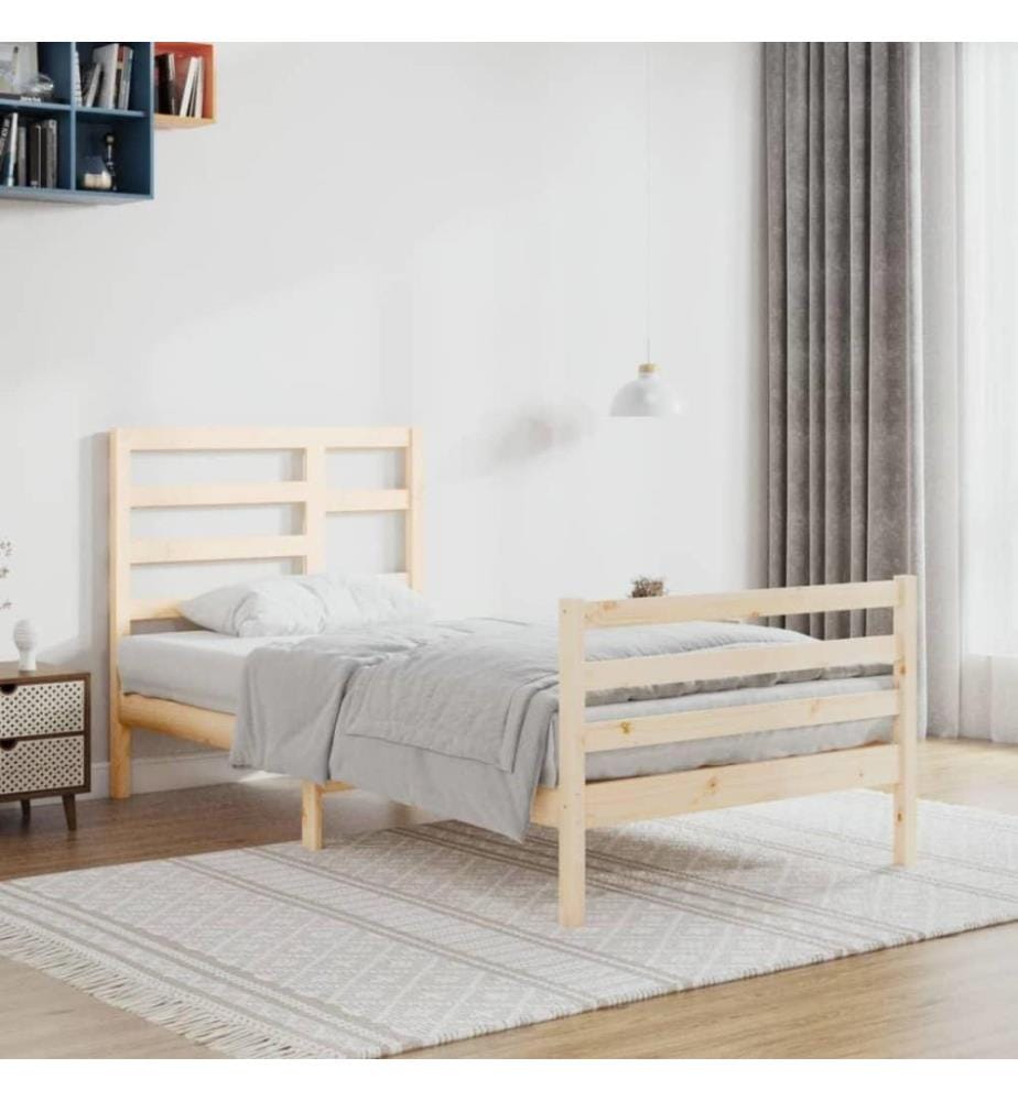 Cadre de lit Bois massif 90x200 cm