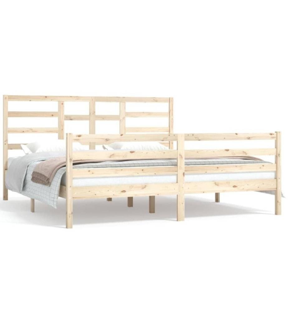 Cadre de lit Bois massif 180x200 cm Super King