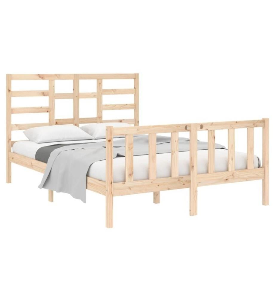 Cadre de lit Bois massif 135x190 cm Double