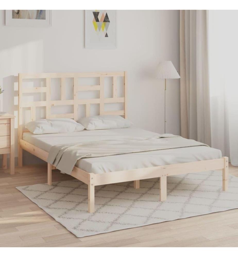 Cadre de lit Bois de pin massif 140x190 cm