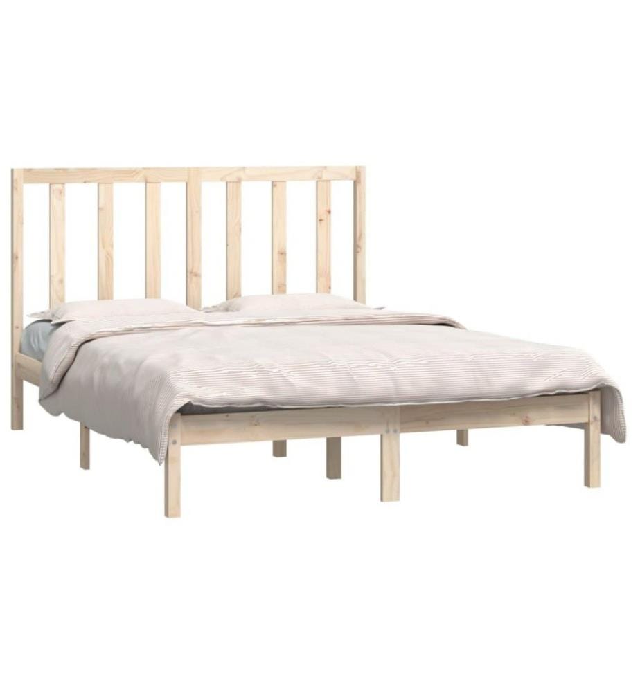 Cadre de lit Bois de pin massif 135x190 cm Double