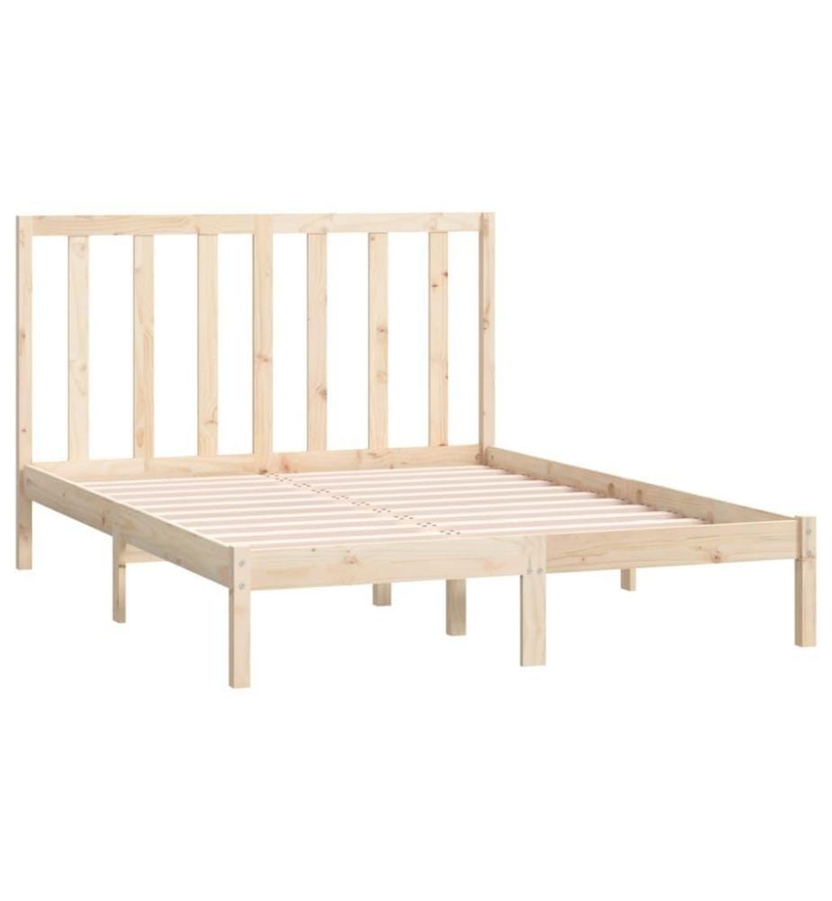 Cadre de lit Bois de pin massif 140x190 cm