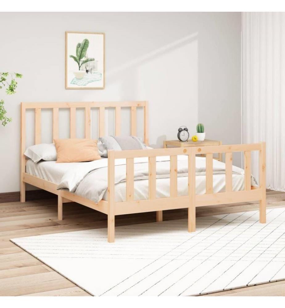 Cadre de lit Bois de pin massif 140x200 cm