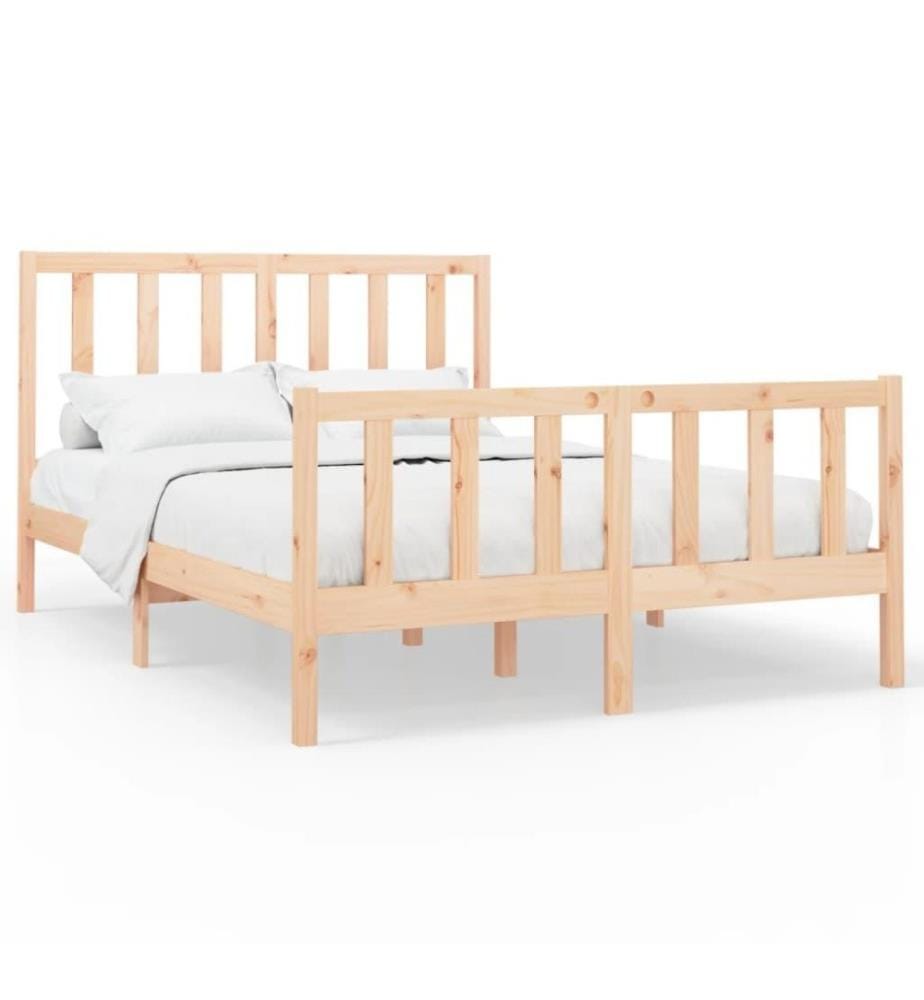 Cadre de lit Bois de pin massif 160x200 cm