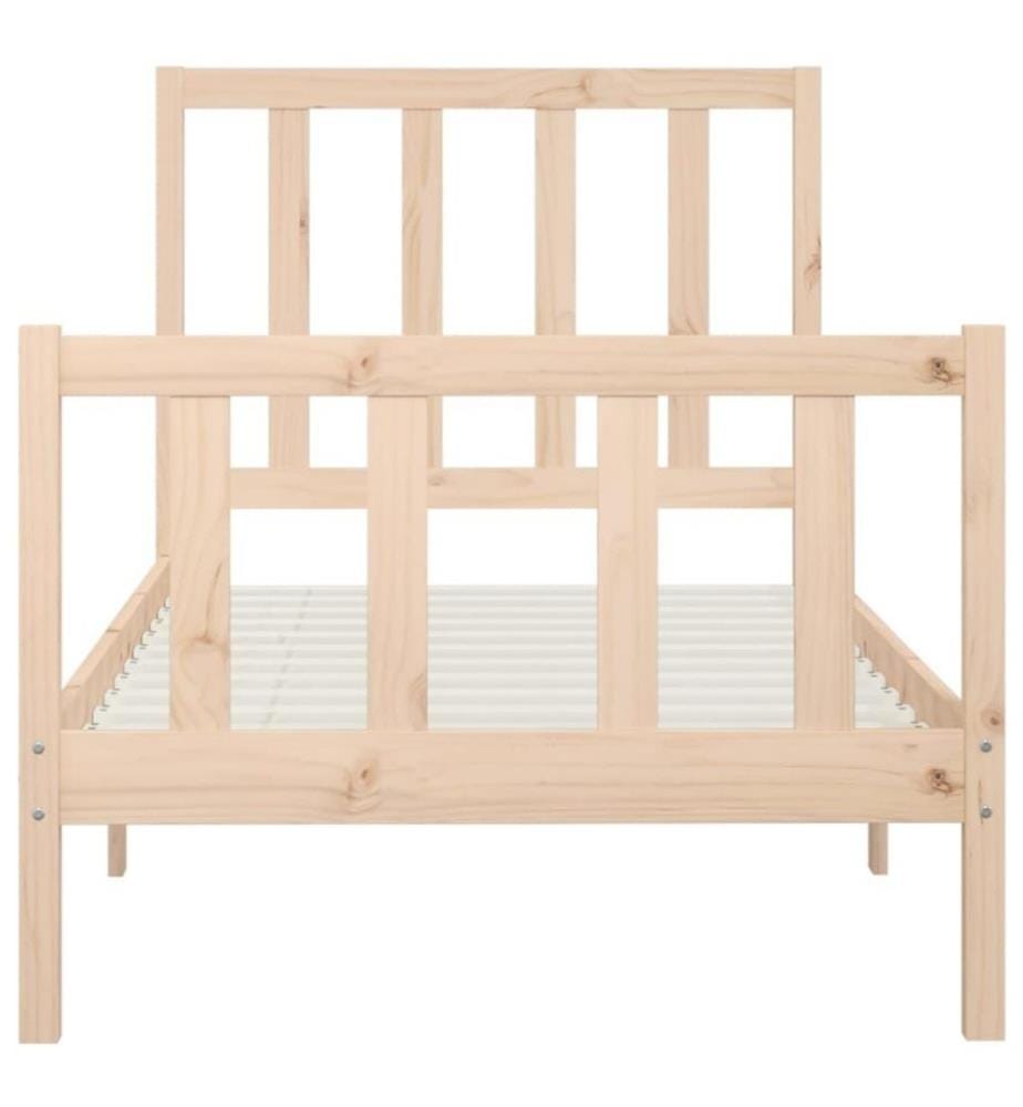 Cadre de lit Bois solide 90x200 cm