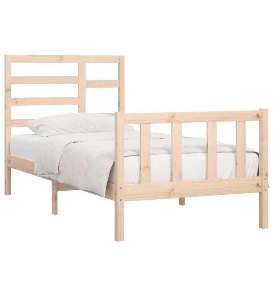 Cadre de lit Bois de pin solide 90x200 cm